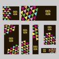 Web banners set with colorful geometric figures. Royalty Free Stock Photo