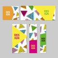 Web banners set with colorful geometric figures. Royalty Free Stock Photo