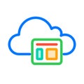 Web based software. Cloud Computing Icon. Simple outline filled icon style. Royalty Free Stock Photo