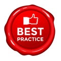 Best practice, red wax seal Royalty Free Stock Photo