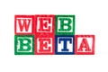 Web Beta - Alphabet Baby Blocks on white Royalty Free Stock Photo