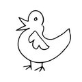 Duck bird. Freehand sketch. vector. Monochrome hand drawing Royalty Free Stock Photo