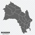 Blank map Buskerud County of Norway. High quality map Buskerud County on transparent background Royalty Free Stock Photo