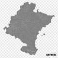 Blank map Navarre of Spain. High quality map Comarcas of Spain on transparent background