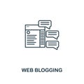 Web Blogging icon thin line style. Symbol from online marketing icons collection. Outline web blogging icon for web Royalty Free Stock Photo