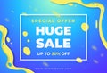 Web blue banner modern fluid for social media stories sale, web page, mobile phone. template design special offer Royalty Free Stock Photo