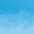 Sky and clouds in flat style background Royalty Free Stock Photo