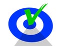 blue target and check symbol Royalty Free Stock Photo