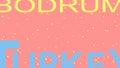 Bodrum Turkey - editable horizontal 16Ãâ¦9 background template. Stylish cropped letters, copy space. Royalty Free Stock Photo