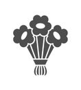 Bouquet of flowers icon. vector isolated monochrome Royalty Free Stock Photo