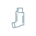 Bronchial asthma line icon concept. Bronchial asthma flat vector symbol, sign, outline illustration.