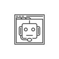 Web browser with Chatbot vector concept line icon