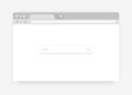 Web browser. Flat window with graphic UI elements, search bar and navigation batons. Vector web application mockup Royalty Free Stock Photo