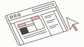 Web browser interface with cursor. Click concept vector illustration. vector design Generative AI Royalty Free Stock Photo