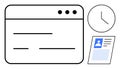 Web Browser Interface with Profile Card and Clock Icon Time Management and User Identification Royalty Free Stock Photo