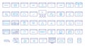 Web browser and internet pages icon set. Thin line editable stroke icons for website, online content, user interface, Royalty Free Stock Photo