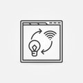 Web browser with light bulb and wifi outline icon