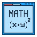 Web Browser with Math site vector Mathematics Education colored icon Royalty Free Stock Photo