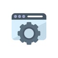 Web browser showing a gear wheel representing settings Royalty Free Stock Photo
