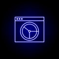 web browser time clock icon in blue neon style.. Elements of time illustration icon. Signs, symbols can be used for web, logo,