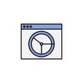 web browser, time, clock icon. Signs and symbols can be used for web, logo, mobile app, UI, UX