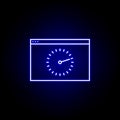 web browser time clock wall icon in blue neon style.. Elements of time illustration icon. Signs, symbols can be used for web, logo Royalty Free Stock Photo