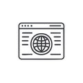 Web browser window with globe icon and text lines for navigation and information Royalty Free Stock Photo