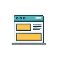 Web Browser Window Interface Layout Flat Vector Illustration for Digital Design Royalty Free Stock Photo