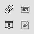 Web Browsing and Secure Online Communication Icons outline icon set. web security safe online access outline icons Royalty Free Stock Photo