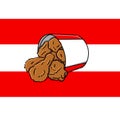 bucket fried chicken vector illustration design Royalty Free Stock Photo