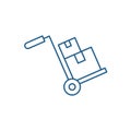 Bulky delivery line icon concept. Bulky delivery flat vector symbol, sign, outline illustration.