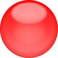 Web button 3d - red glossy sphere, isolated Royalty Free Stock Photo