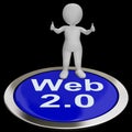 Web 2.0 Button Means Internet Version Or Platform