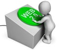 Web 2.0 Button Means Website Or Model And Platform