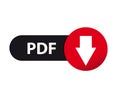 Web Button PDF Download - Vector Illustration - Isolated On White