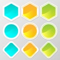 Web button shape set for website or app. Vector illustration Royalty Free Stock Photo