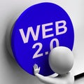 Web 2.0 Button Shows User-Generated Website Platform