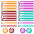 Web buttons assorted colors and shapes Royalty Free Stock Photo