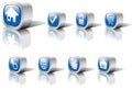 Web Buttons Blue Set 1 in Metal Royalty Free Stock Photo