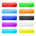 Web buttons. Colored shiny rectangle icons Royalty Free Stock Photo