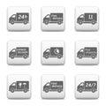 Web buttons, delivery icons Royalty Free Stock Photo