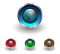 Web buttons with earth globe Royalty Free Stock Photo