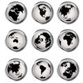 Web buttons with Earth globes