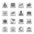 Web buttons, finance and banking icons Royalty Free Stock Photo