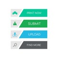 Web and ui application color button icon for modern website