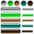 Web buttons glossy assorted colors and shapes Royalty Free Stock Photo