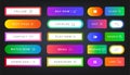 web buttons. User interface web dashboard and application interaction banners with call now, read more, download text Royalty Free Stock Photo