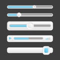 Web buttons, vector interface sliders of collection