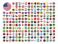 Web buttons with world country flags, flat Royalty Free Stock Photo