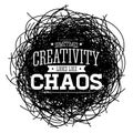 Creativity Sometimes Looks Like Chaos, Metaphor vector Quote design.